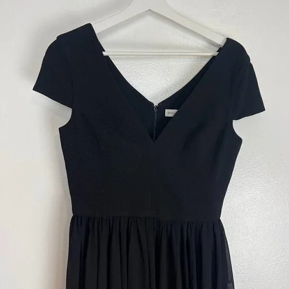 corey chiffon fit & flare cocktail dress dress the population Dress The Population Corey Dress - Blue